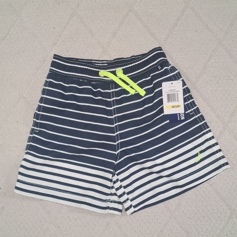 Nautica Board Swim Shorts Kids Boys MEDIUM 5/6 Surf Summer Vacation Travel